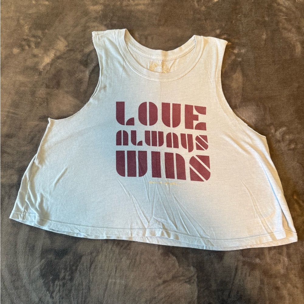Love Always Wins Sleeveless Top - Light Blue